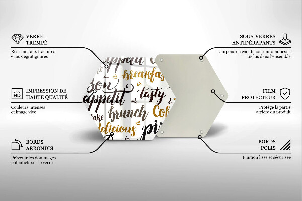 Üveg vágódeszka Jó étvágyat feliratok