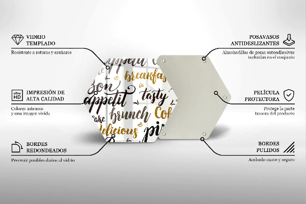 Üveg vágódeszka Jó étvágyat feliratok