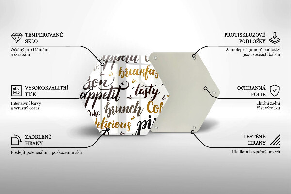 Üveg vágódeszka Jó étvágyat feliratok