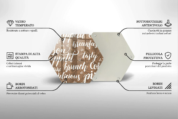 Üveg vágódeszka Jó étvágyat feliratok