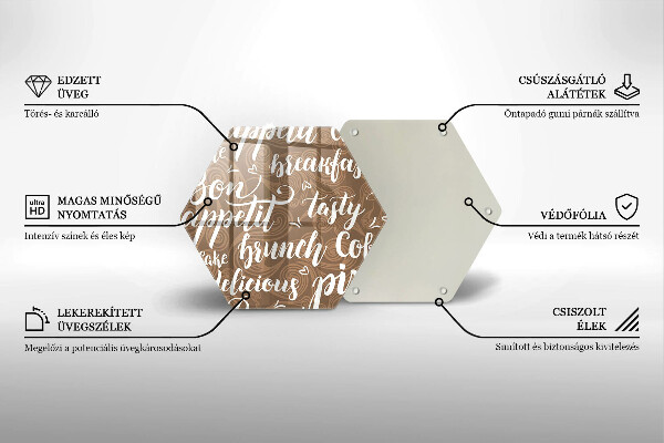 Üveg vágódeszka Jó étvágyat feliratok