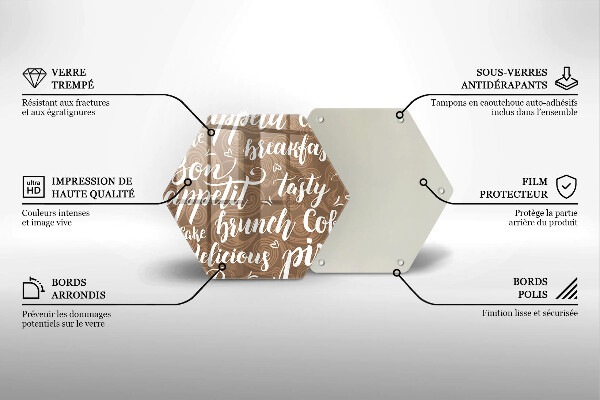 Üveg vágódeszka Jó étvágyat feliratok