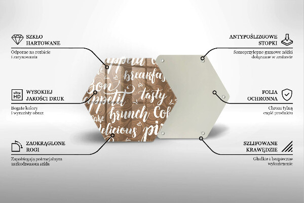 Üveg vágódeszka Jó étvágyat feliratok