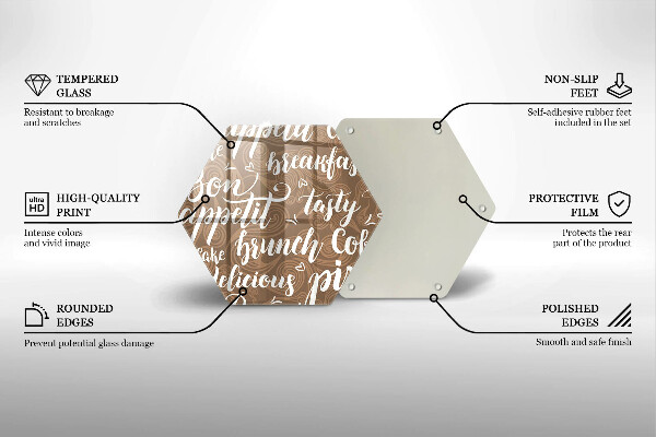 Üveg vágódeszka Jó étvágyat feliratok