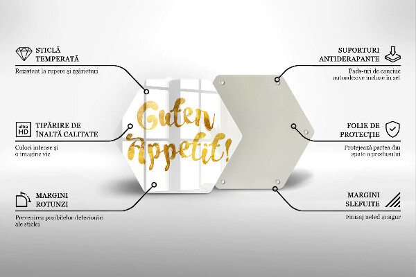 Üveg vágódeszka A Guten Appetit felirat!