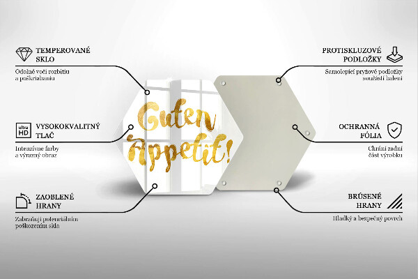 Üveg vágódeszka A Guten Appetit felirat!