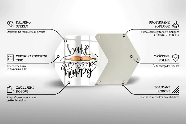 Üveg vágódeszka Süss boldoggá valakit