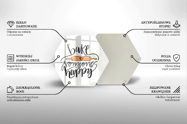 Üveg vágódeszka Süss boldoggá valakit