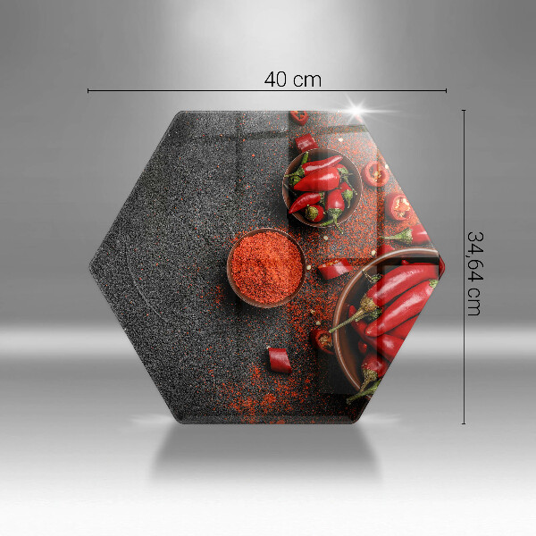 Üveg vágódeszka Piros chili paprika