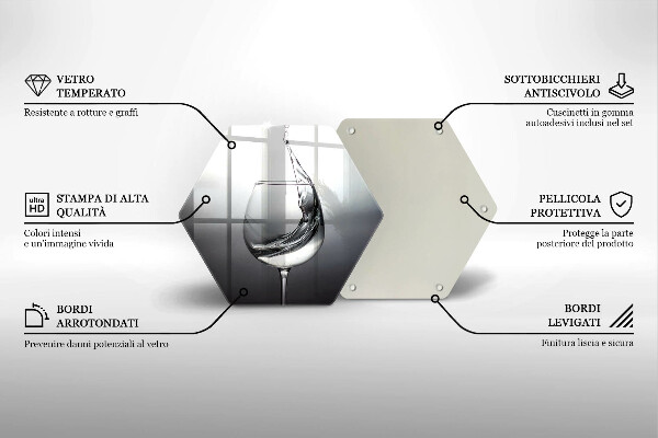 Üveg vágódeszka Egy pohár vizet