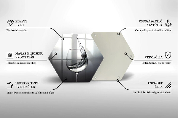 Üveg vágódeszka Egy pohár vizet