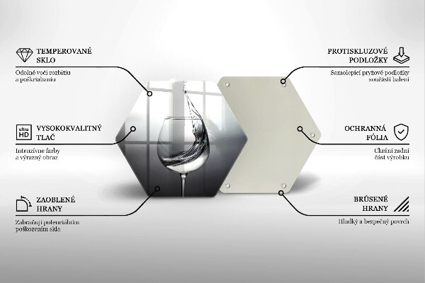 Üveg vágódeszka Egy pohár vizet