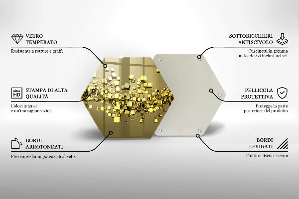 Üveg vágódeszka Absztrakt 3D geometria
