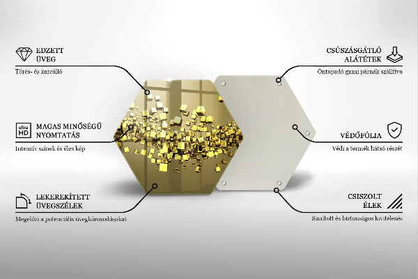 Üveg vágódeszka Absztrakt 3D geometria