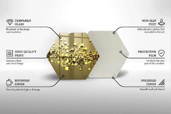 Üveg vágódeszka Absztrakt 3D geometria