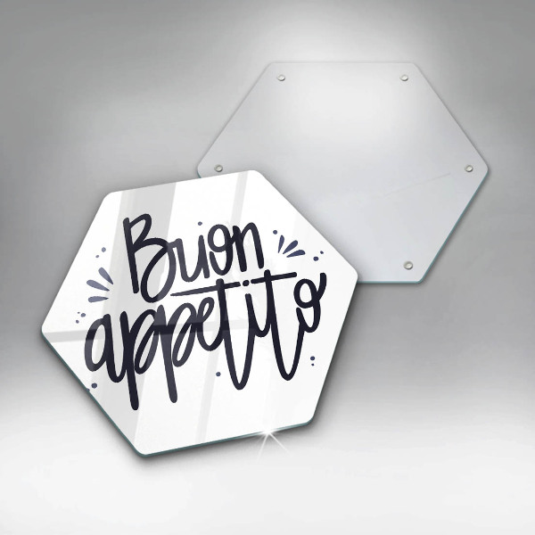 Üveg vágódeszka Buon Appetito felirat