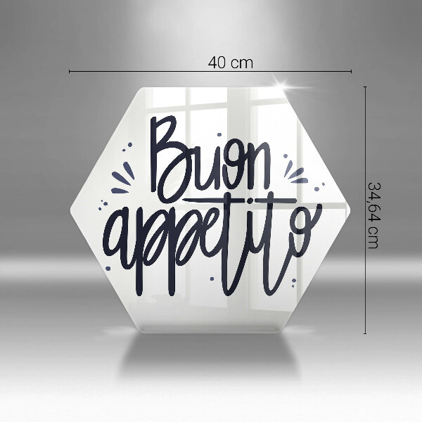 Üveg vágódeszka Buon Appetito felirat