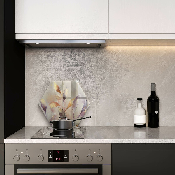 Üveg vágódeszka Festett boho levelek