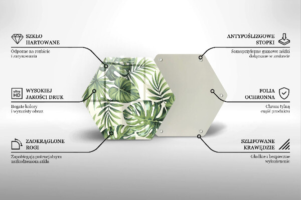 Üveg vágódeszka Monstera levelek illusztráció