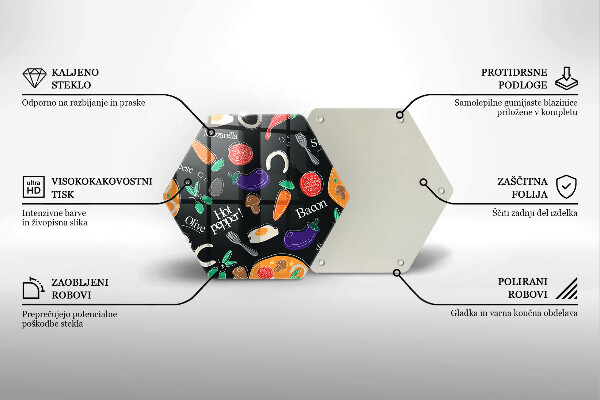 Üveg vágódeszka Élelmiszer illusztráció