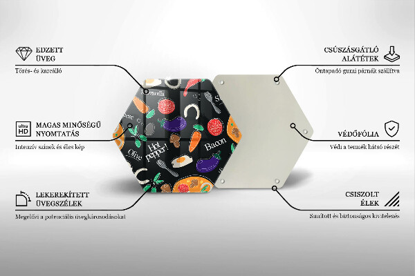 Üveg vágódeszka Élelmiszer illusztráció