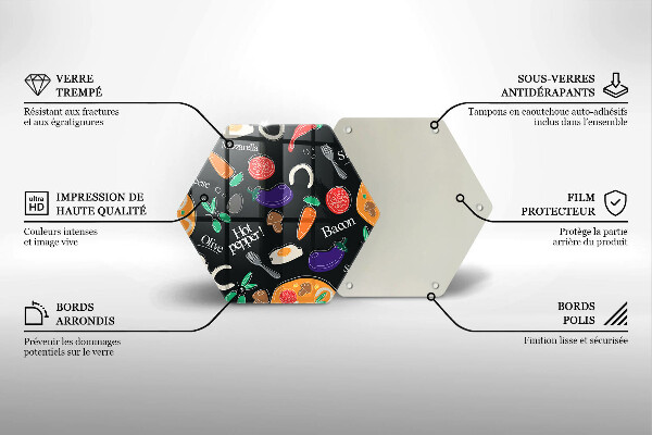 Üveg vágódeszka Élelmiszer illusztráció