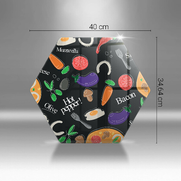 Üveg vágódeszka Élelmiszer illusztráció