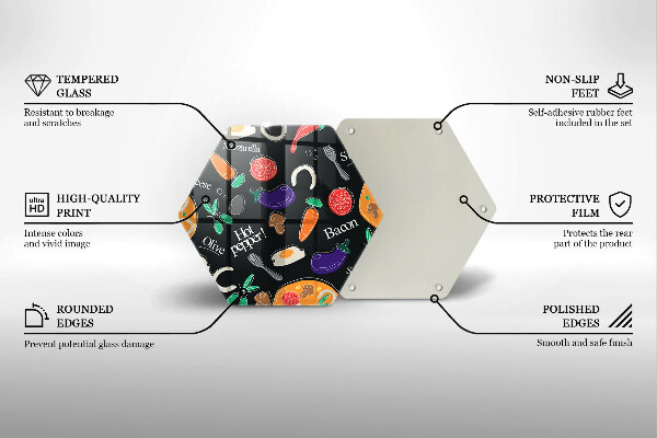 Üveg vágódeszka Élelmiszer illusztráció