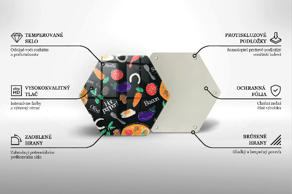 Üveg vágódeszka Élelmiszer illusztráció