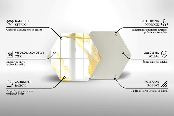Üveg vágódeszka Arany absztrakció