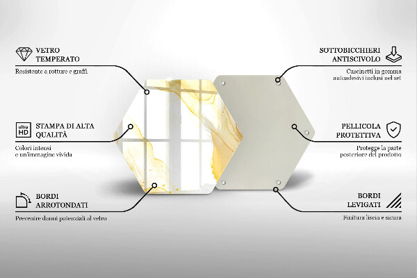 Üveg vágódeszka Arany absztrakció