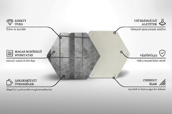 Üveg vágódeszka Beton kő textúra