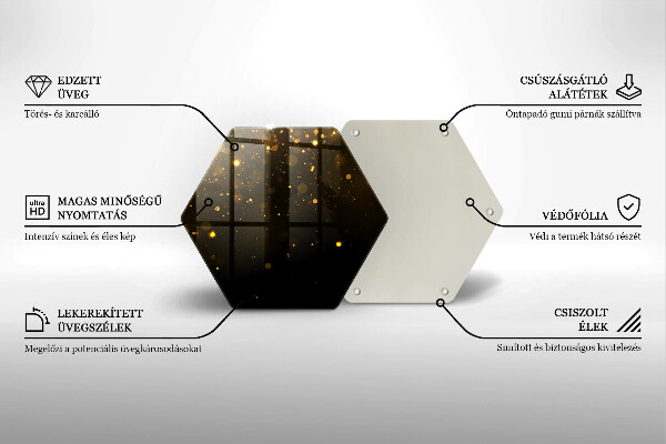 Üveg vágódeszka Arany csillogás
