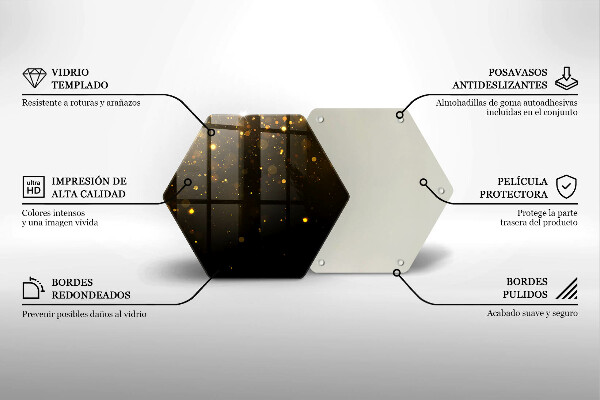 Üveg vágódeszka Arany csillogás