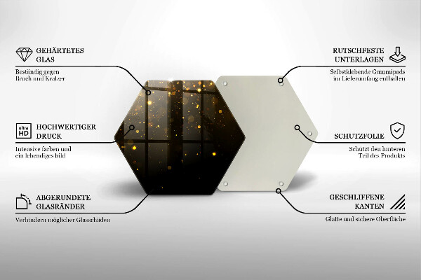 Üveg vágódeszka Arany csillogás