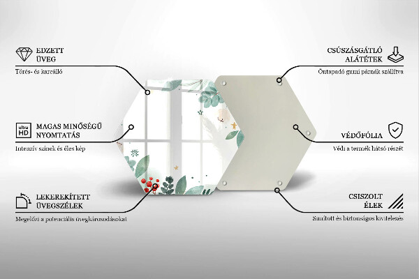 Üveg vágódeszka Akvarell levelek