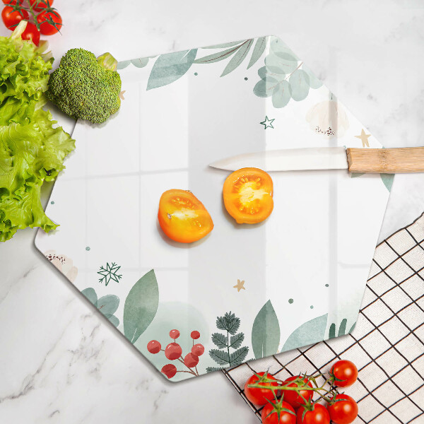 Üveg vágódeszka Akvarell levelek