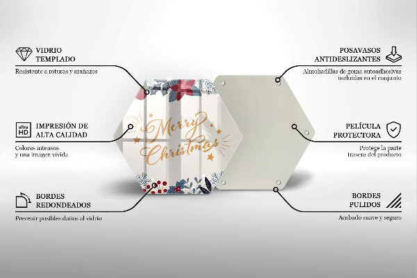 Üveg vágódeszka Merry Christmas felirat