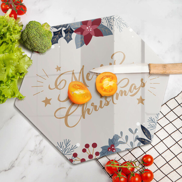 Üveg vágódeszka Merry Christmas felirat