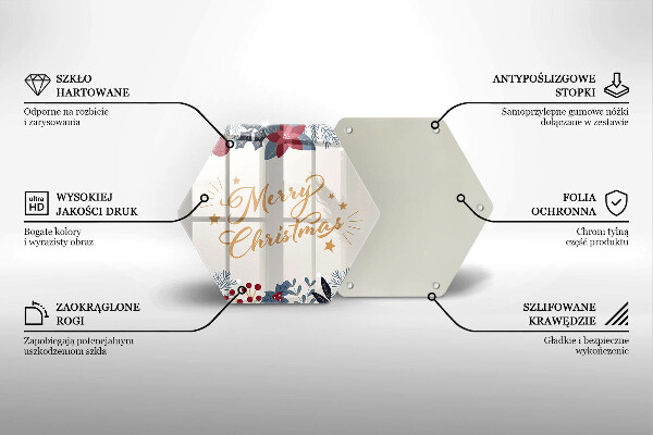 Üveg vágódeszka Merry Christmas felirat