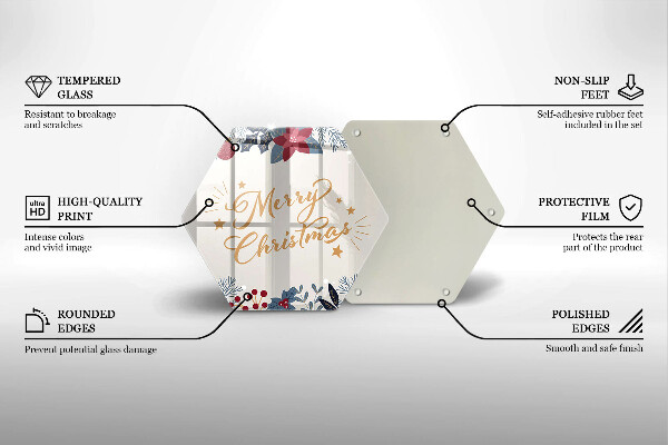 Üveg vágódeszka Merry Christmas felirat