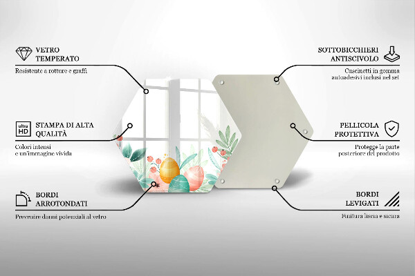 Üveg vágódeszka húsvéti tojás