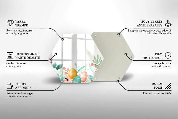 Üveg vágódeszka húsvéti tojás