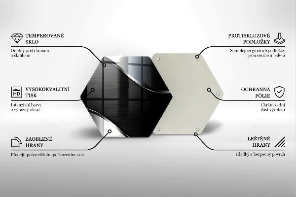 Üveg vágódeszka Fém absztrakció