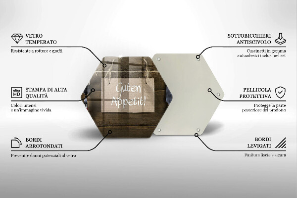 Üveg vágódeszka Guten Apetit