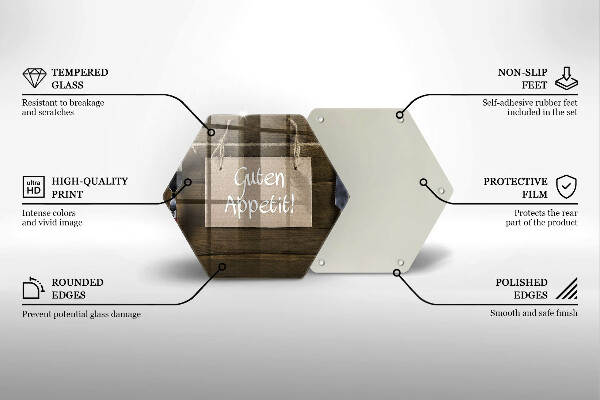 Üveg vágódeszka Guten Apetit