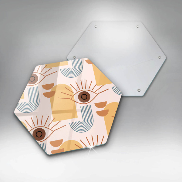 Üveg vágódeszka Boho szem minta