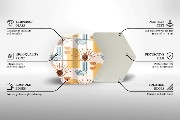 Üveg vágódeszka Boho szem minta