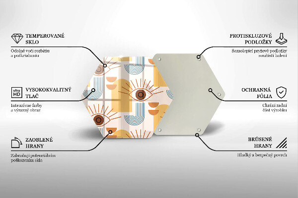 Üveg vágódeszka Boho szem minta