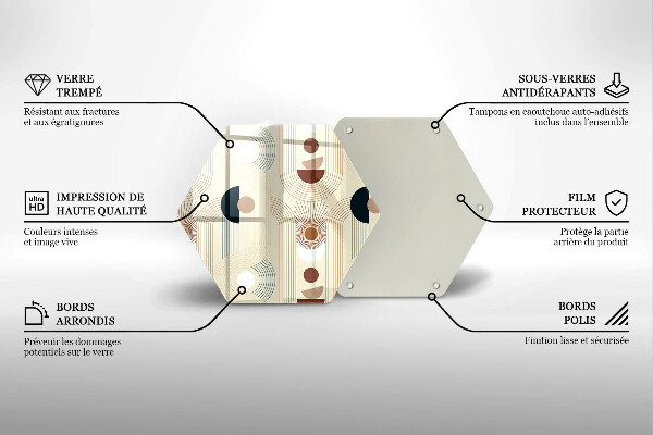 Üveg vágódeszka Boho geometriai formák